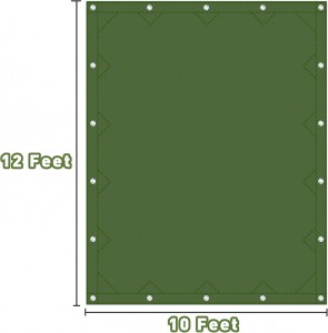 10×12 Ft 12oz Green Canvas Tarpaulin Multipurpose Cover with Grommets 10x12 Ft 12oz Green Canvas