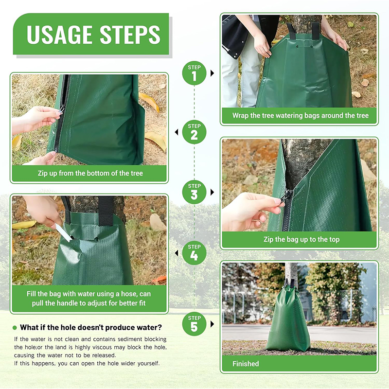 20 Gallon Tree Watering Bag Garden Plants Drip Irrigation Bags Slow Release Hang