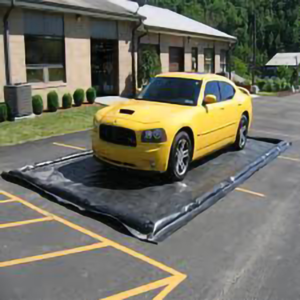Garage Concrete Floor Damage from Melt Salty Water or Oil Chemical Containment Mat