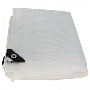 6.56’ * 9.84’ Waterproof Reinforced Clear Mesh PVC Tarpaulin for Greenhouse & Industry