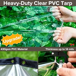 6.6ft*10ft Clear Waterproof PVC Tarpaulin for Outdoor 6.6ft10ft Clear Waterproof PVC Tarpaulin for Outdoor-feature1