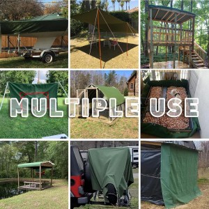 10×12 Ft 12oz Green Canvas Tarpaulin Multipurpose Cover with Grommets Canvas Tarpaulin Multipurpose Cover