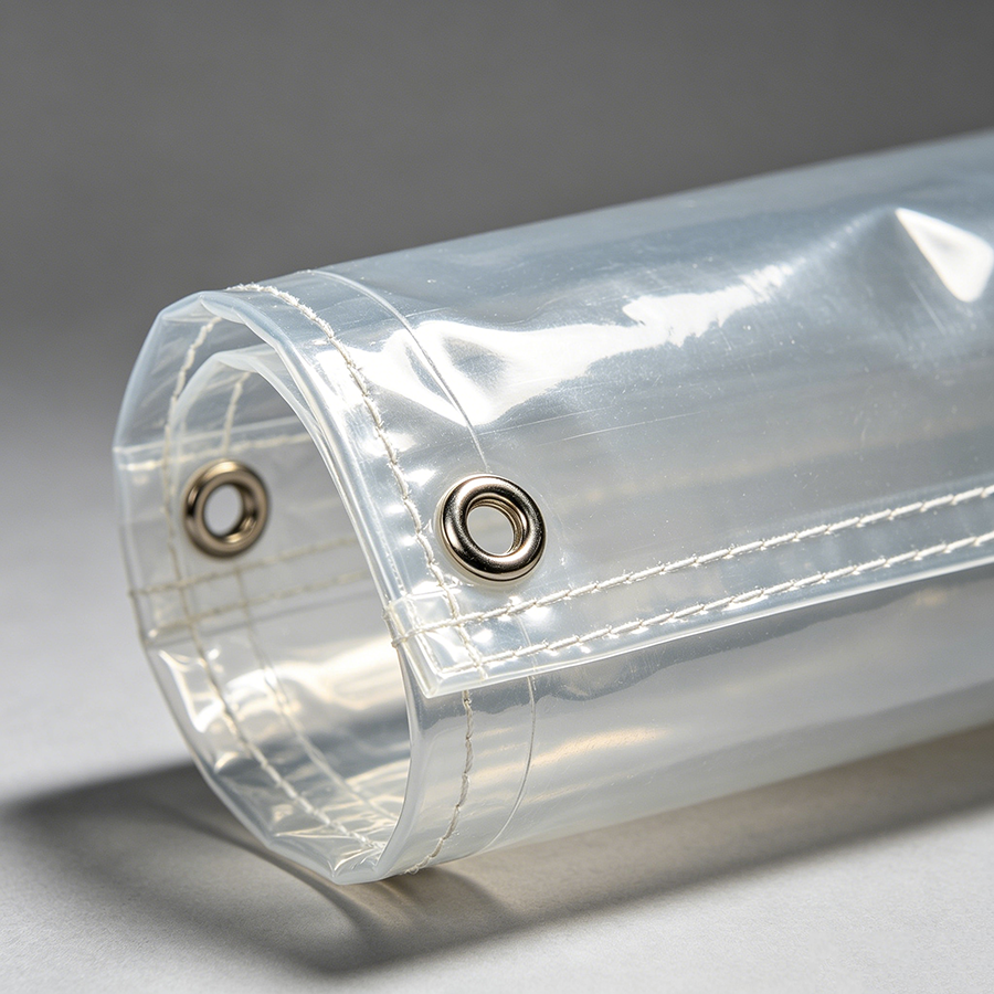 Clear tarp with eyelets