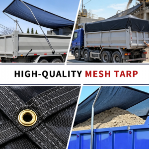 7′X14′ Damperli Treyler Brandası – Çift Cepli, Güçlendirilmiş Çift Dikişli Yırtılmaya Karşı Dayanıklı Dokuma, Paslanmaz Kalın Pirinç Halkalar, UV Korumalı Damperli Treyler Kargo Örtüsü, Ağır Hizmet Tipi 18oz PVC Kaplı Damperli Kamyon File Brandası