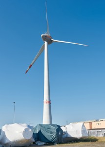 Custom Wind Turbine Component Protective Tarpaulin Covers (Hub & Tower) Storage yard for components of wind turbines in Magdeburg