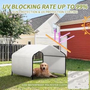 Outdoor Dog House with Sturdy Steel Frame & Ground Nails Outdoor Dog House  (2)