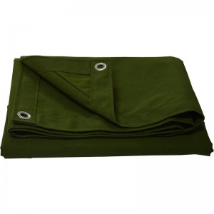 10×12 Ft 12oz Green Canvas Tarpaulin Multipurpose Cover with Grommets Tarpaulin Cover with Grommets
