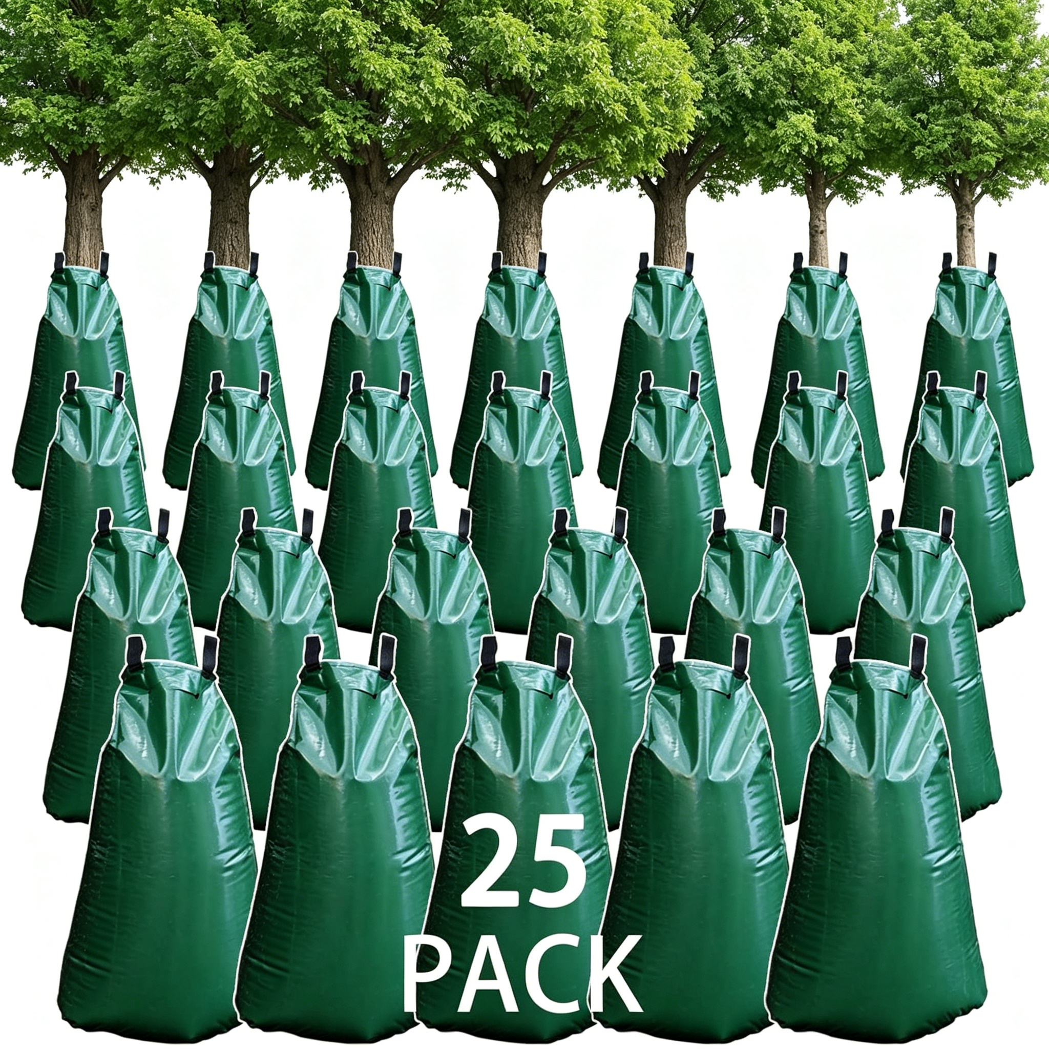 Puude kastmiskott, 20-gallonine aeglaselt vabastav kastmiskott puudele. Esiletõstetud pilt. Korduvkasutatav tugevdatud PVC-st presenning.