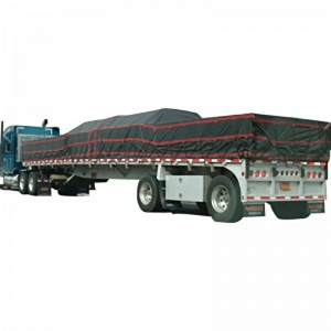 Heavy Duty Vinyl Waterproof Black Flatbed Lumber Tarp Truck Cover