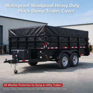 Waterproof Windproof Heavy Duty Black Dump Trailer Cover black trailer cover