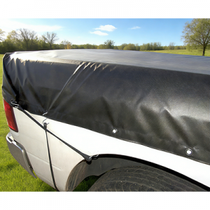튼튼한 검정색 4'x8' 방수 18온스 비닐 타프 (가장자리 강화 처리) 자동차 덮개