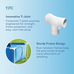 Above-Ground Rectangular Frame Swimming Pool easy-to-assemble backyard pool