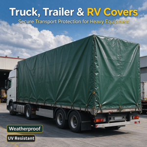 8′ x 10′ Heavy Duty PVC Tarp, 18oz 22Mil Waterproof UV Mildew Resistant Vinyl Tarp heat sealed tarp