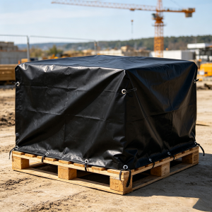8′ x 10′ ከባድ ተረኛ ጥቁር 18oz ቪኒል መገልገያ ታፕ ከባድ ተረኛ የአየር ሁኔታን የማይከላከል ታፕ