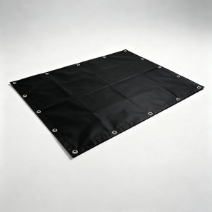 8′ x 10′ ከባድ ጥቁር 18oz ቪኒል መገልገያ ታፕ የኢንዱስትሪ መከላከያ ታፕ