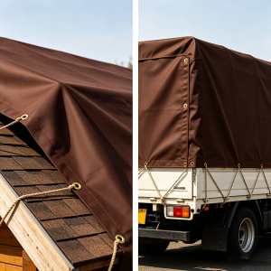Canvas Tarp 10×12 FT 12 Oz Heavy Duty Waterproof Dark Brown mechanical equipment canvas cover