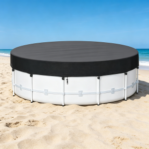 Couverture de piscine hors sol à structure en acier, couverture de piscine extérieure