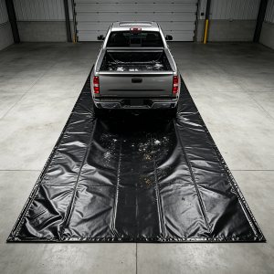 Vinyl Mat Prevent Garage Concrete Floor Damage From Melt Salty Water Mat truck containment mat