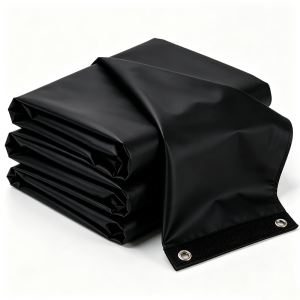 8′ x 10′ ከባድ ጥቁር 18oz ቪኒል መገልገያ ታፕ